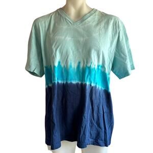Unisex One-of-a-Kind Cosmic Tie-Dye V-Neck Short Sleeved Tee Casual